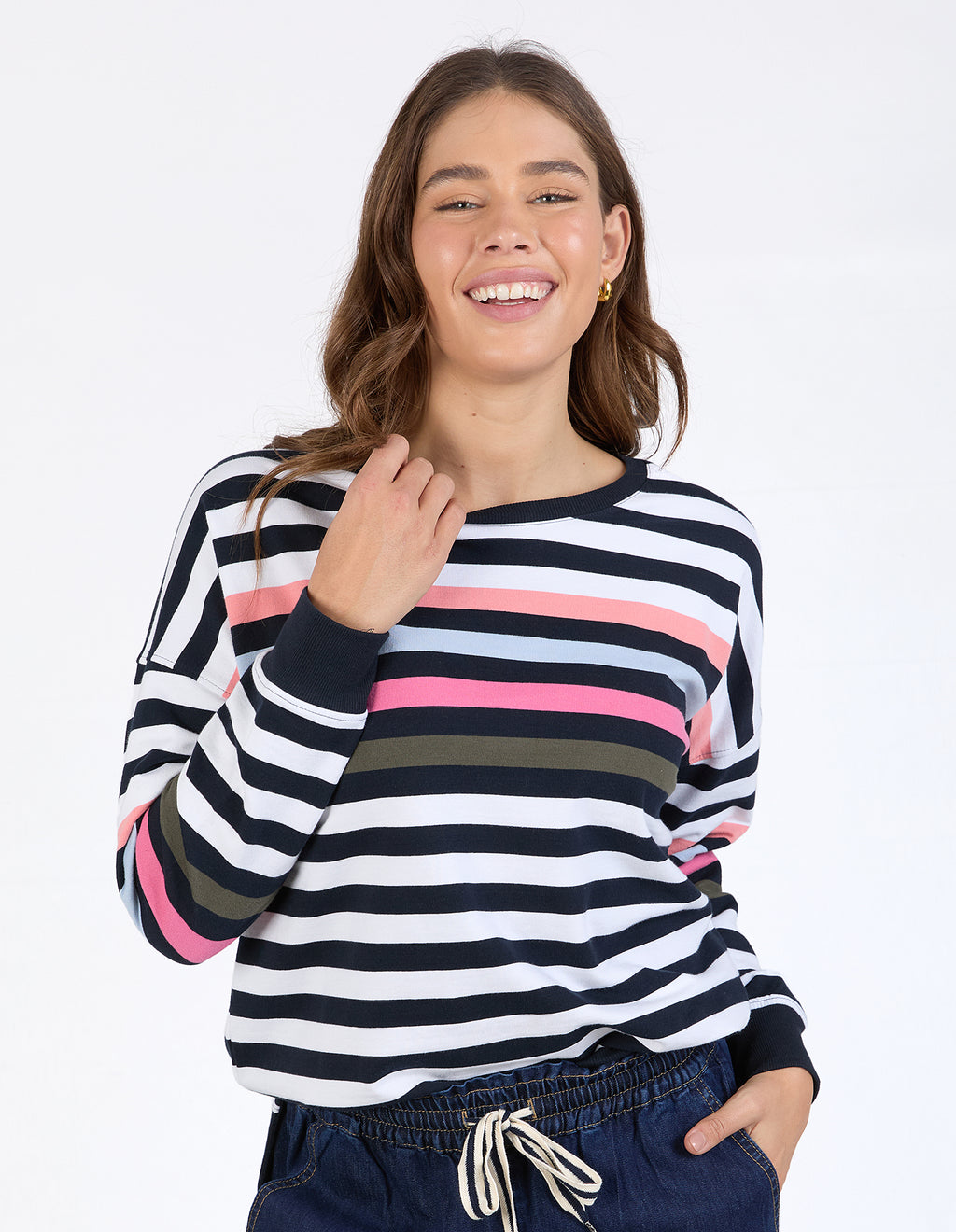 Merriment Crew Navy Stripe