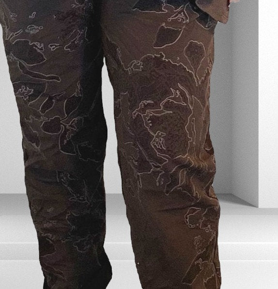 Floral Mono Print Magic Pants Chocolate