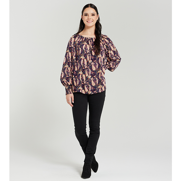 Hailey Top Ink Paisley