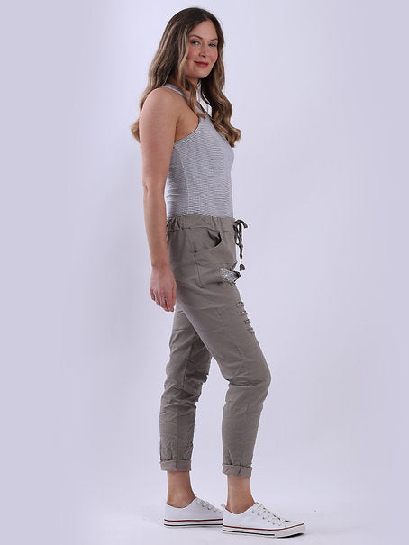 Italian Sequin Magic Pants Mocha