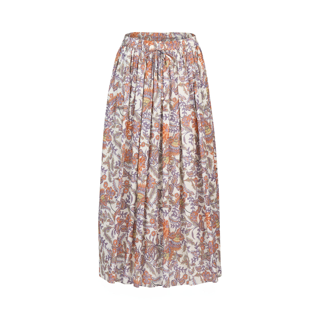 Woman wearing a patterned dress on a white background
Elastic Waist Maxi Skirt Tuscany