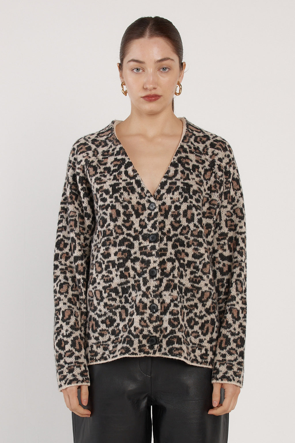 Marlowe Fluffy Cardigan Animal Print