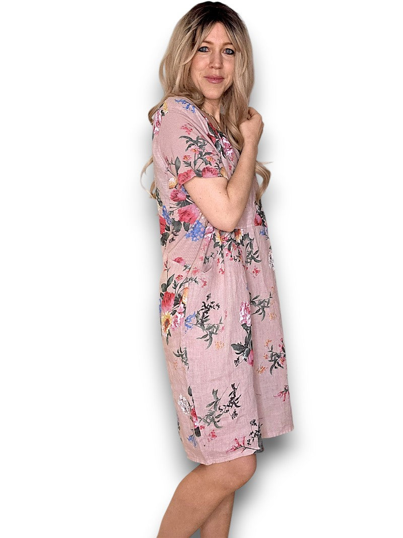 Bouquet Jungle Dress Baby Pink