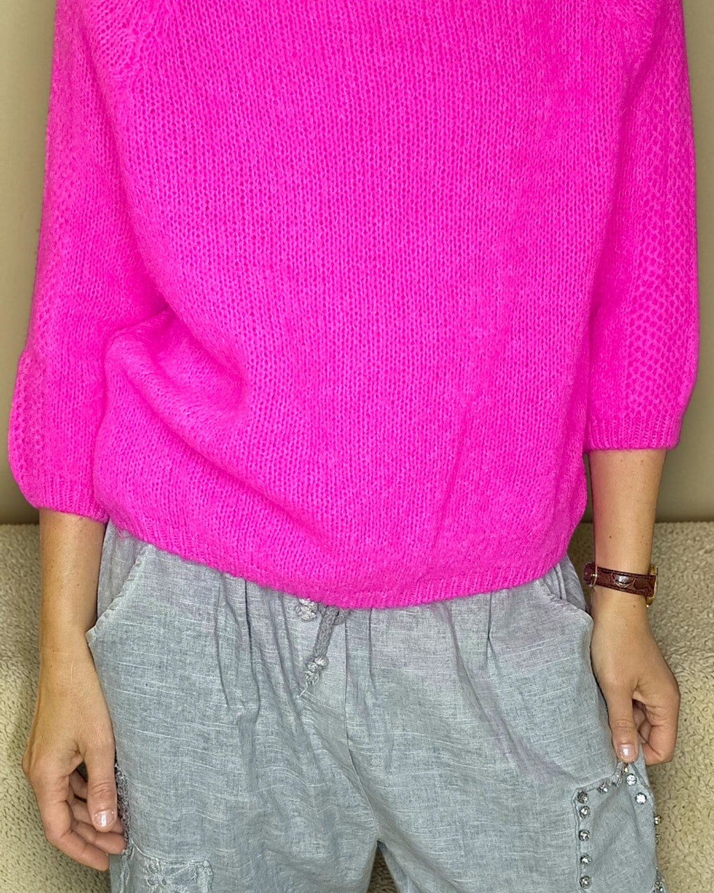Mohair Blend Sweater Pink