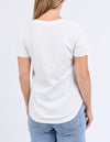 Person wearing a plain white t-shirt and blue jeans on a light gray background
Limoncello Tee Vintage White