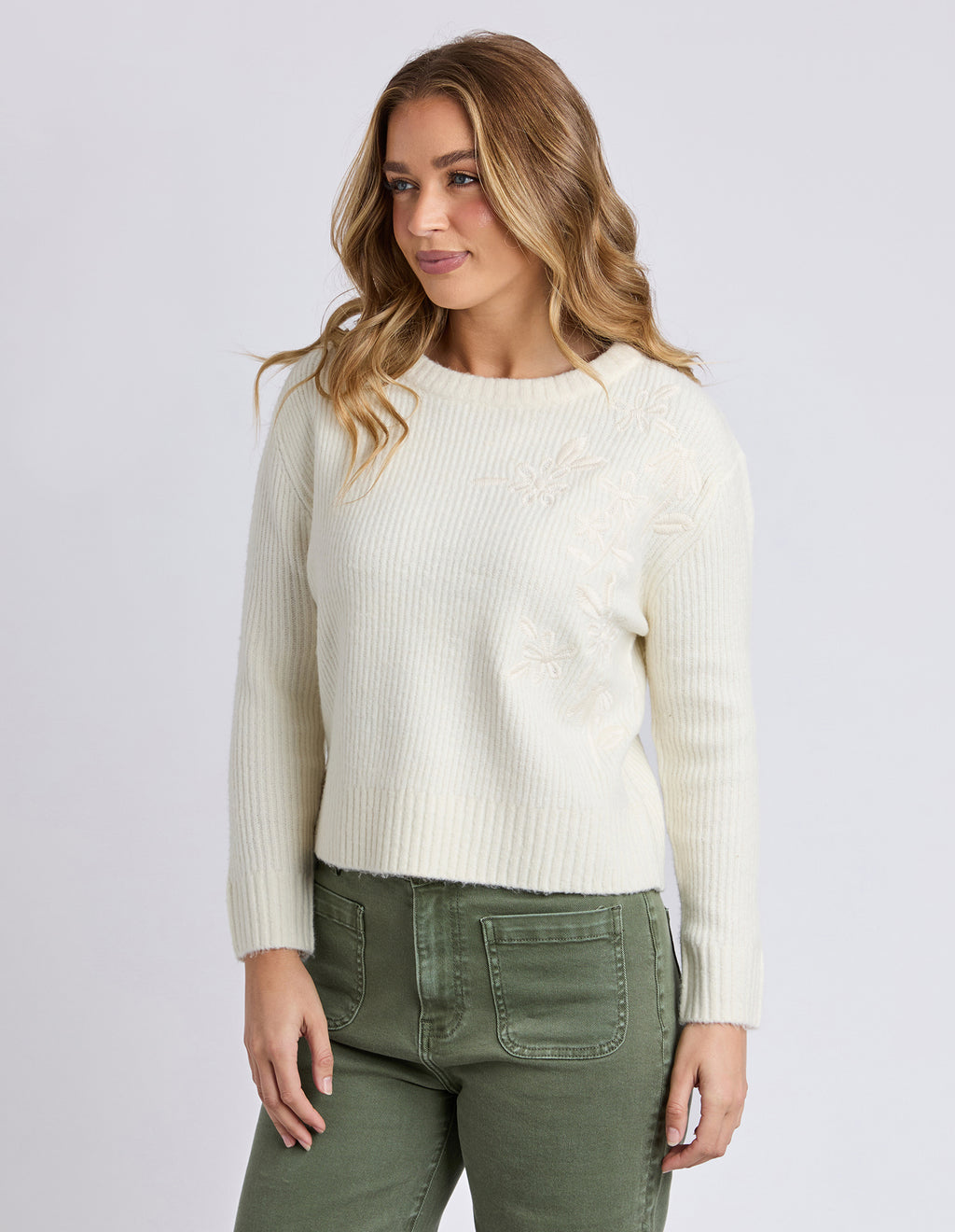 Marla Floral Knit Vintage White