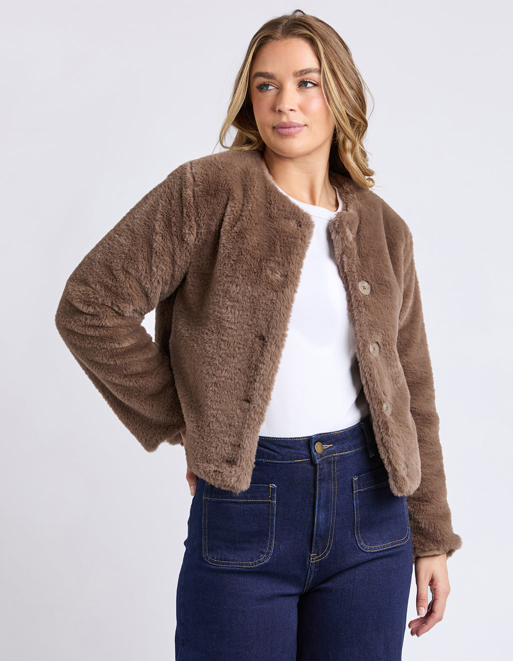 Sofia Fur Jacket Mocha
