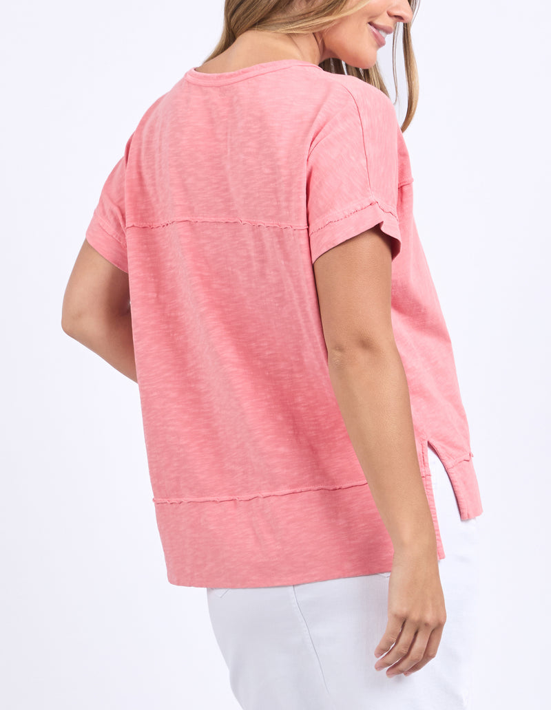 Person wearing a pink t-shirt on a white background
Allison Tee Rose