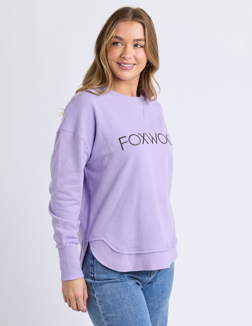 Simplified Metallic Crew Lavender