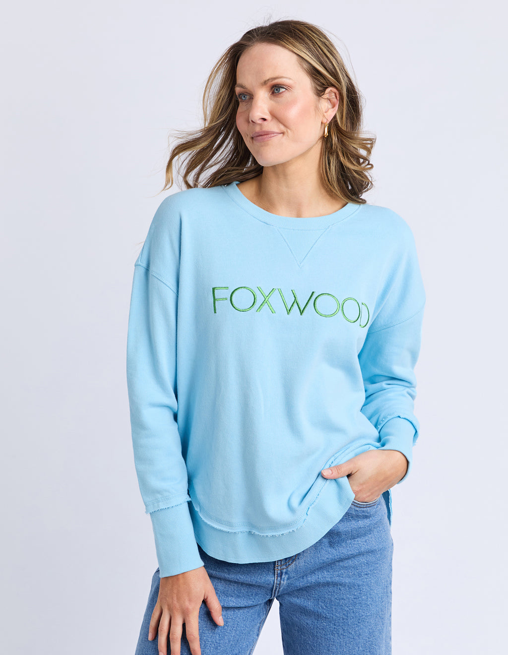 Simplified Metallic Crew Light Blue