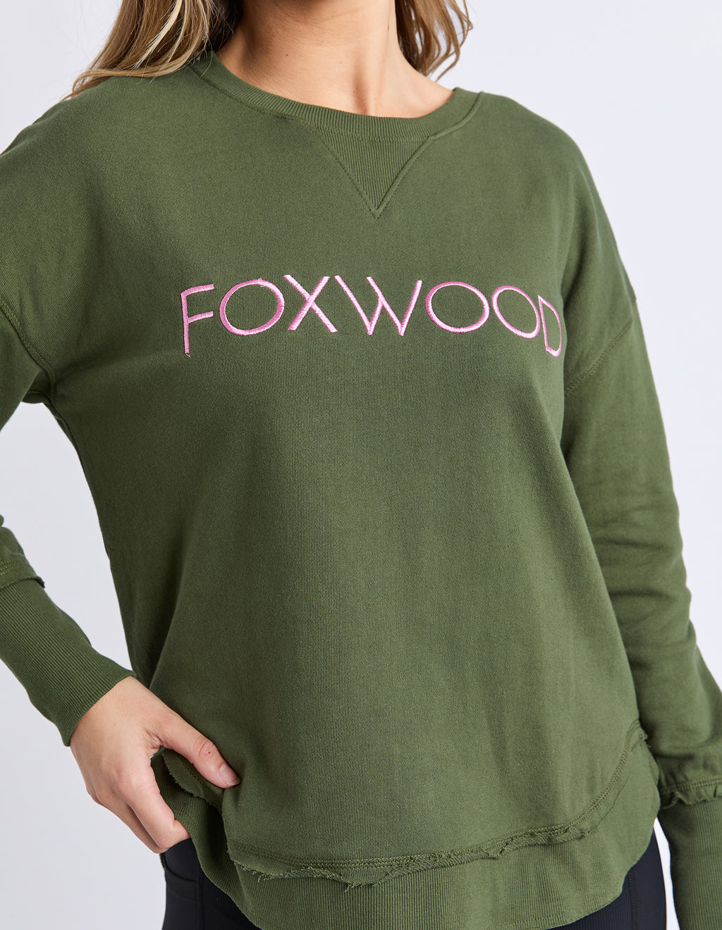 Simplified Metallic Crew Olive