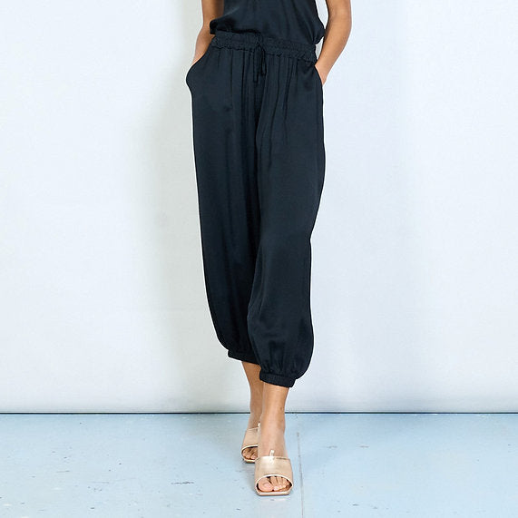 Silk/Viscose Relaxed Pants Black