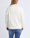 Zalie Zip Knit Marshmallow