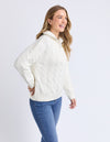 Zalie Zip Knit Marshmallow