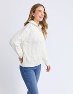 Zalie Zip Knit Marshmallow