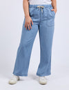 Light blue wide-leg pants worn by a person on a white background
Payton Chambray Pant Blue