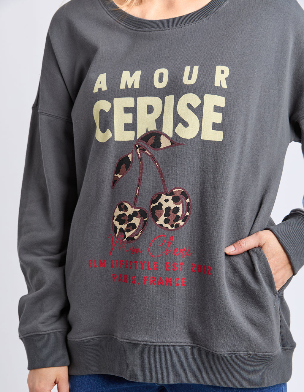 Amore Cerise Crew Washed Black