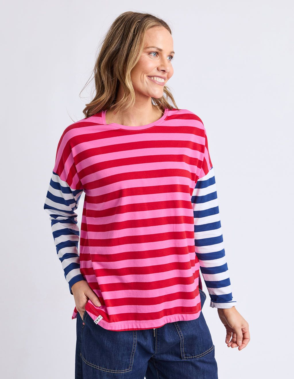 Rouge Stripe Tee Red Pink Stripe