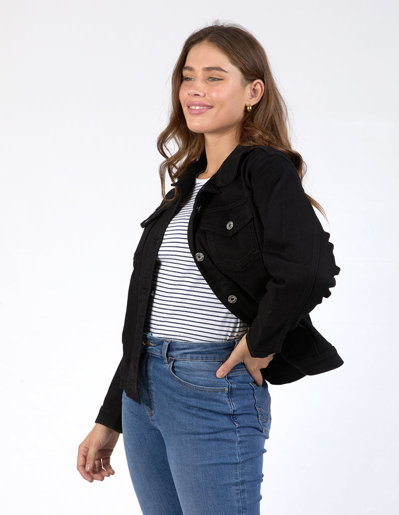 Angie Denim Jacket Black