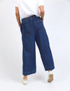 Greta Wide Leg Side Stripe Pant Dark Blue