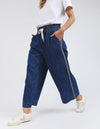 Greta Wide Leg Side Stripe Pant Dark Blue