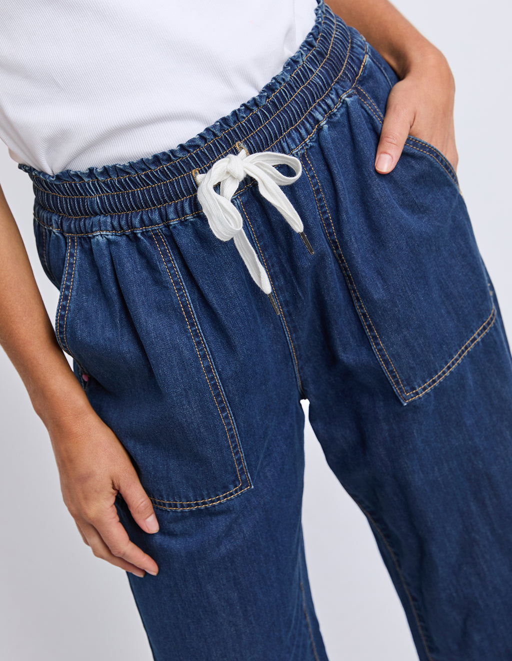 Greta Slim Leg Denim Pants Dark Wash