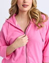 Beachy Zip Hoodie Aurora Pink