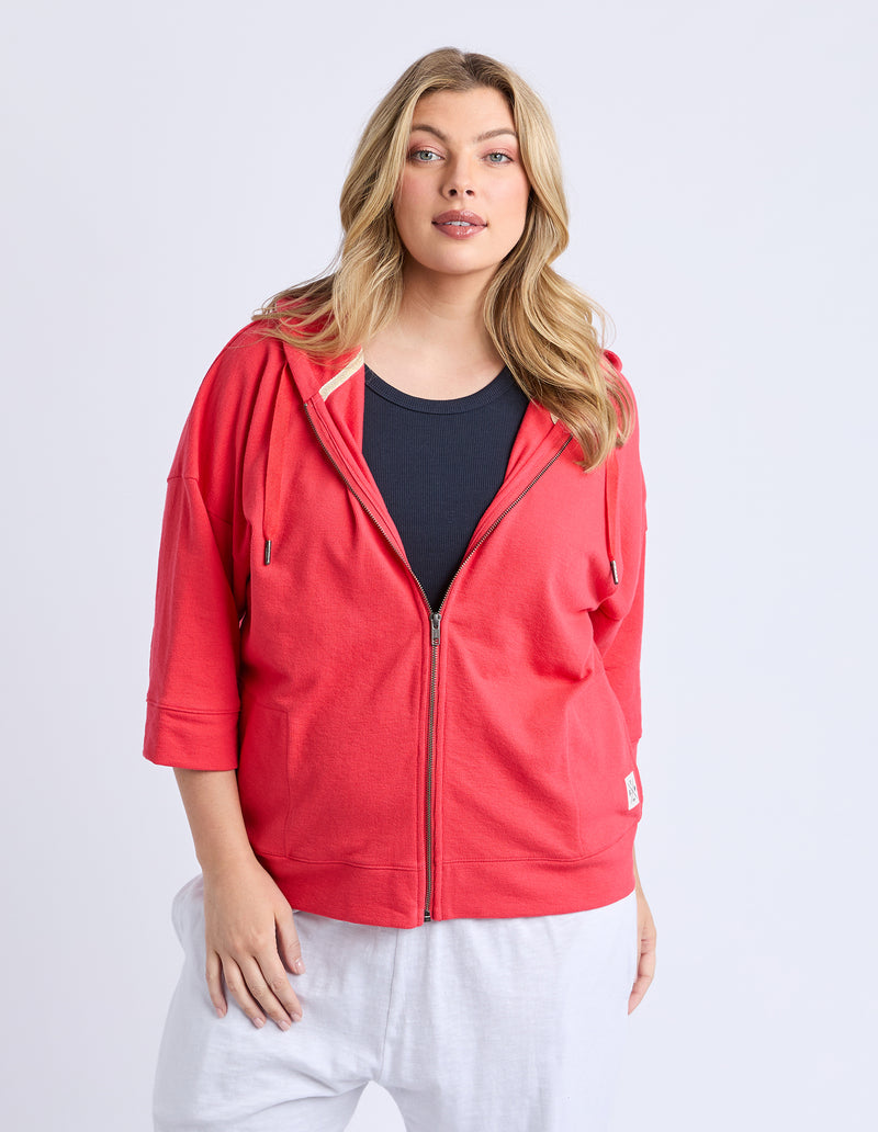 Beachy Zip Hoodie Cayenne