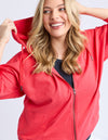 Beachy Zip Hoodie Cayenne