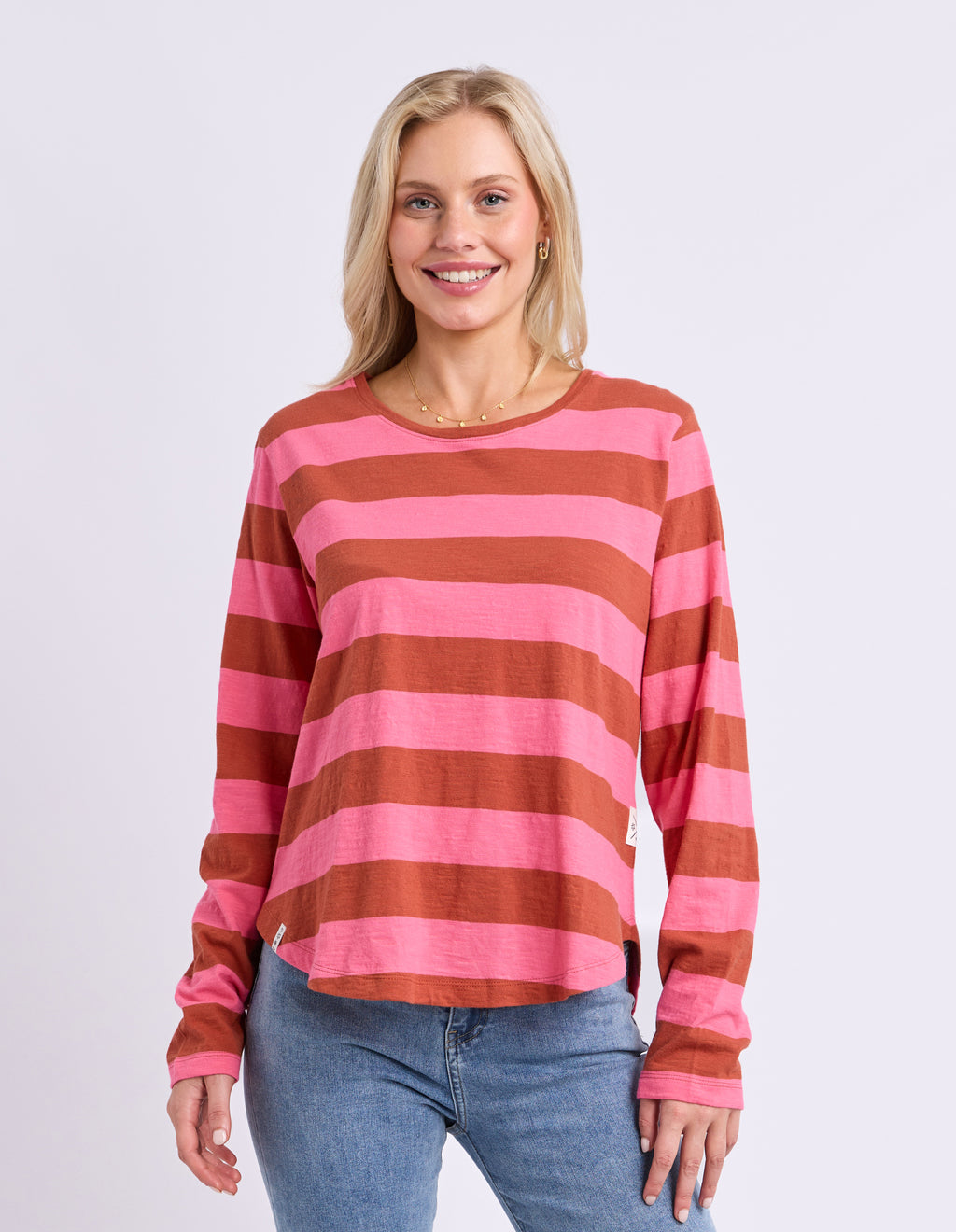 Spritz Stripe Tee Earth Pink