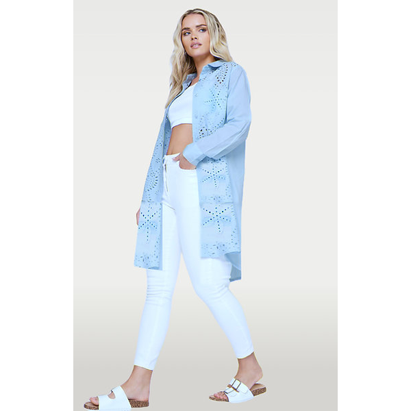 Anglaise Long Shirt Dress Blue