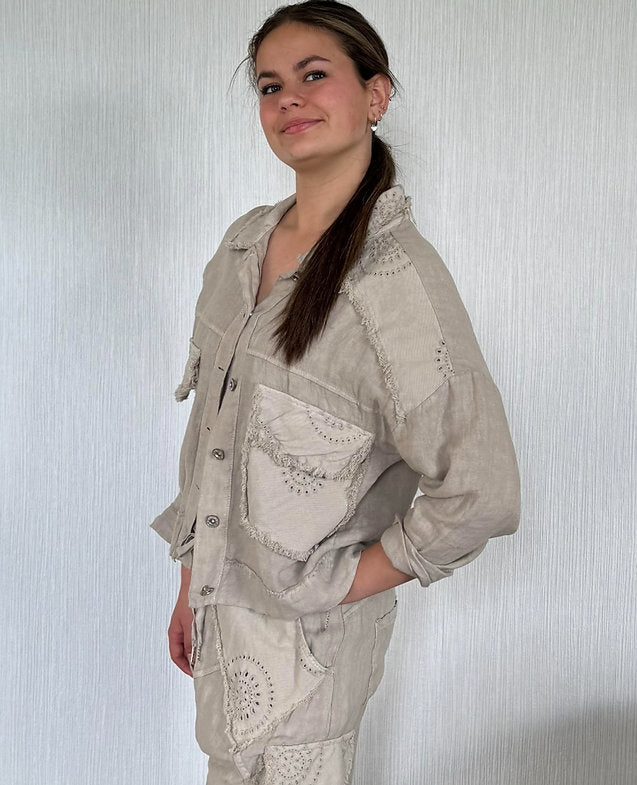 Anglaise Crop Jacket Natural