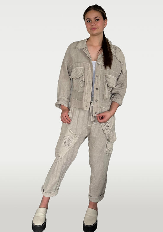 Anglaise Crop Jacket Natural