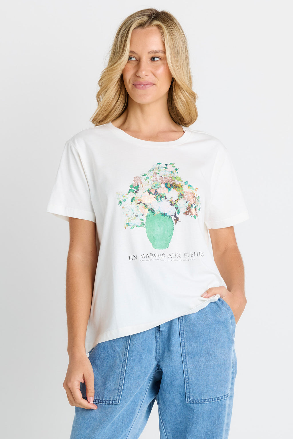 Ellia Crew Tee Flower Print