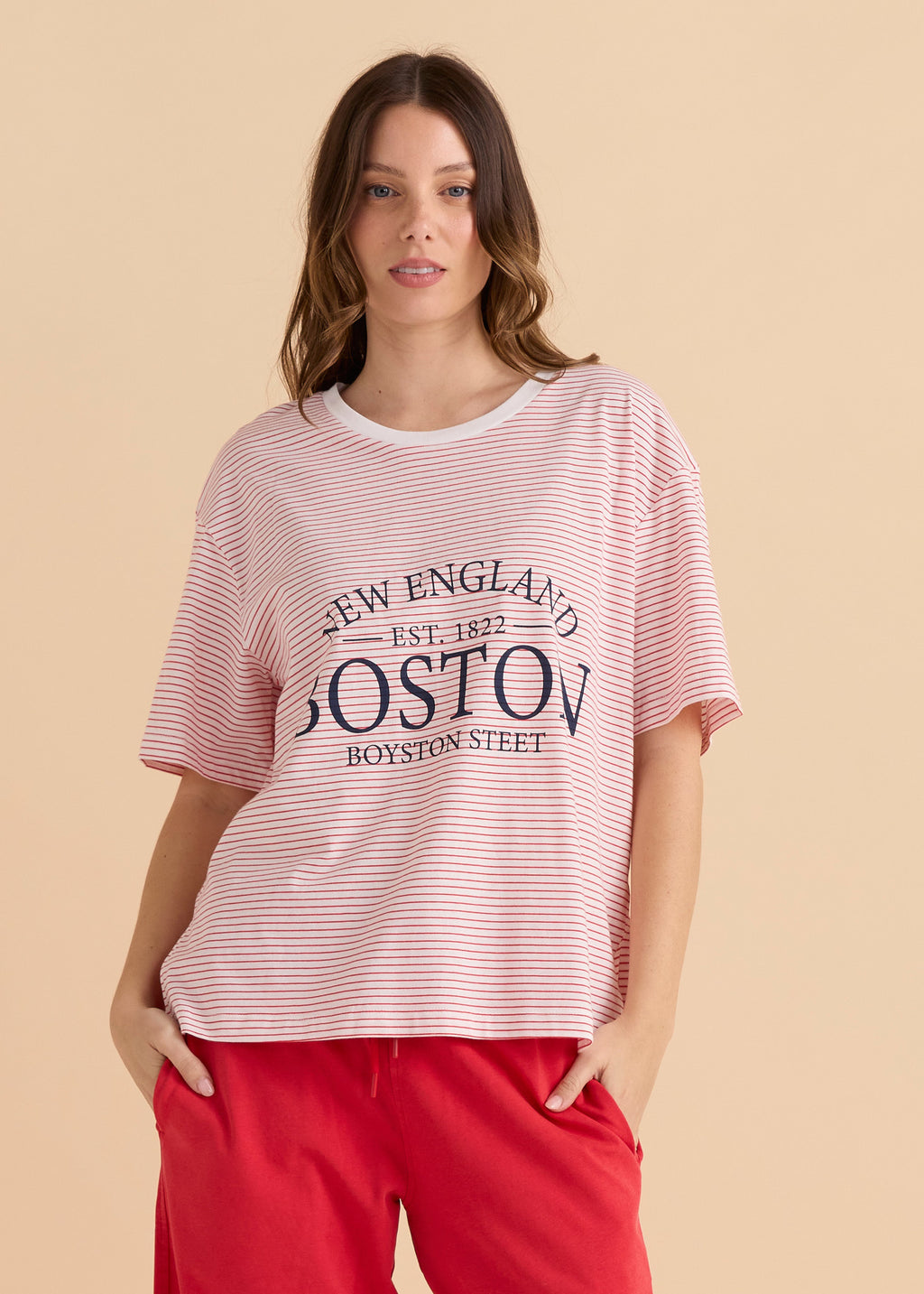 Relax Boxy Tee Boston Print