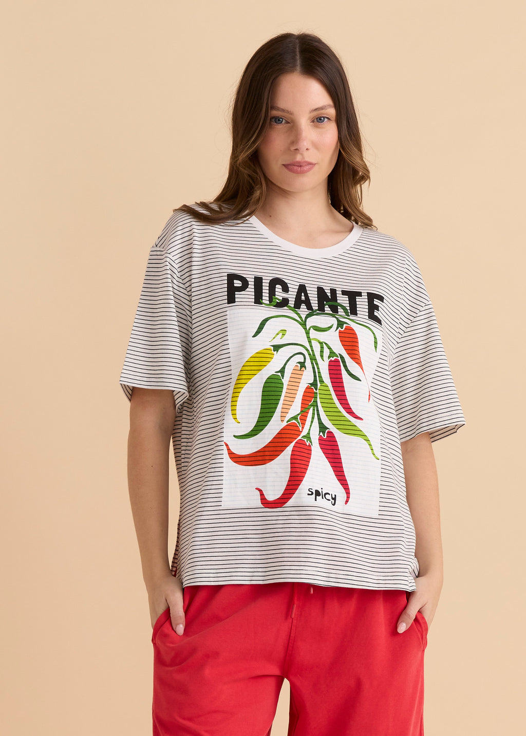 Relax Boxy Tee Chilli Print