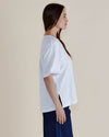 Woman wearing a white t-shirt and dark pants against a beige background
Relax Boxy Tee White