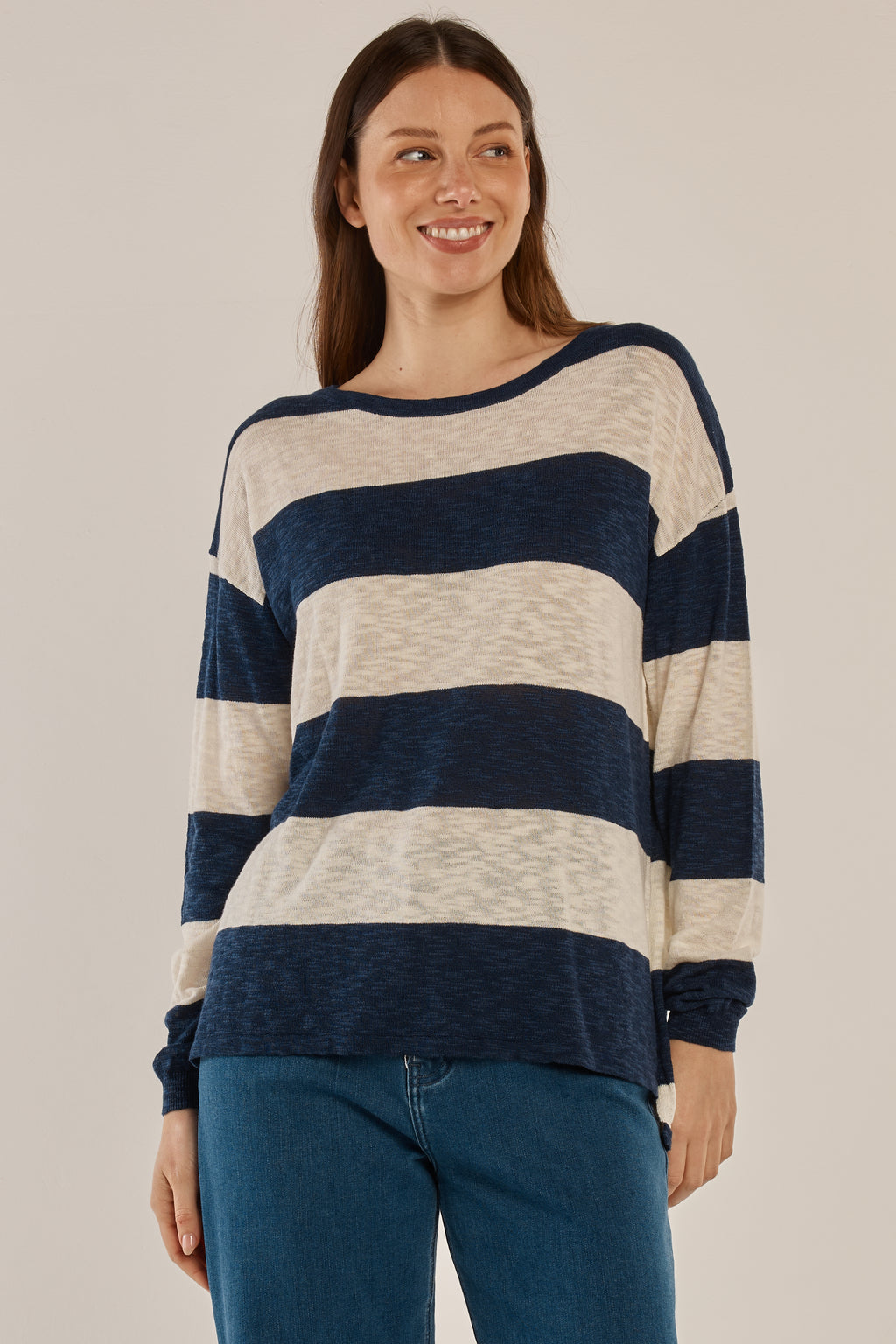 Natasha Knit Top Ocean Stripe
