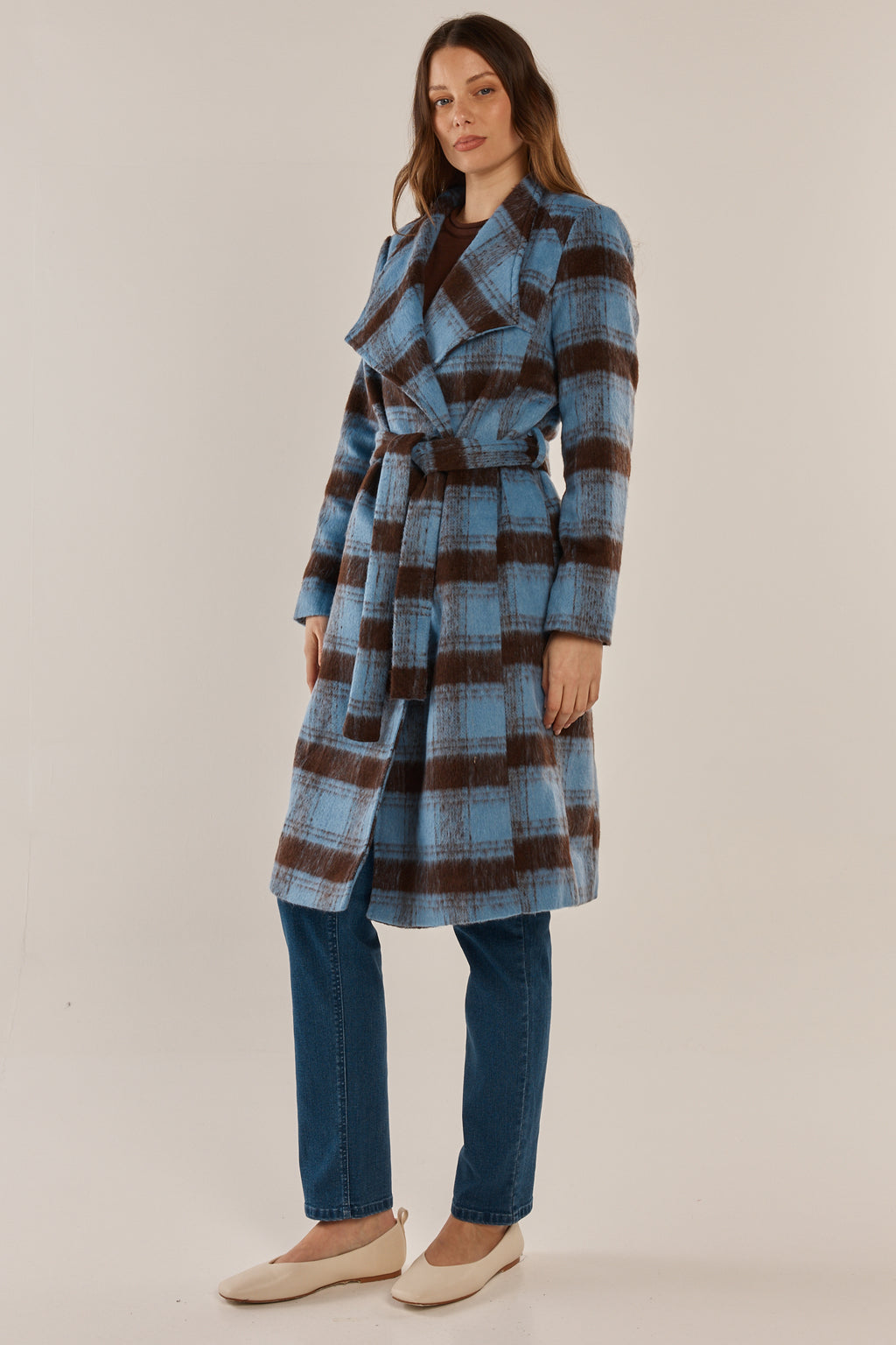 Britney Coat Blue/Chocolate