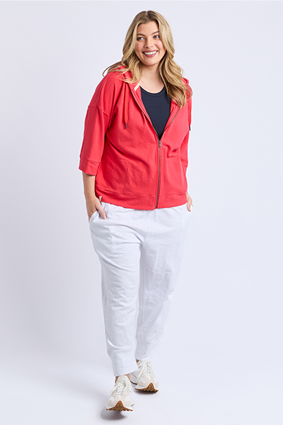 Beachy Zip Hoodie Cayenne