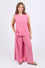 Woman wearing a pink sleeveless top and wide-leg pants on a white background
Bliss Tank Chateau Rose
