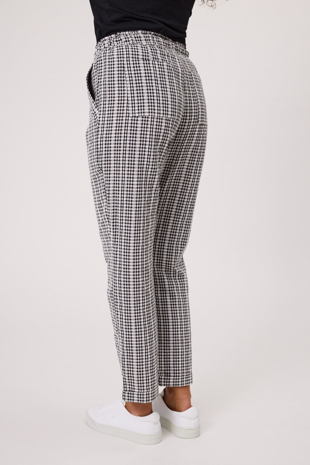 Siena Check Pant Black White