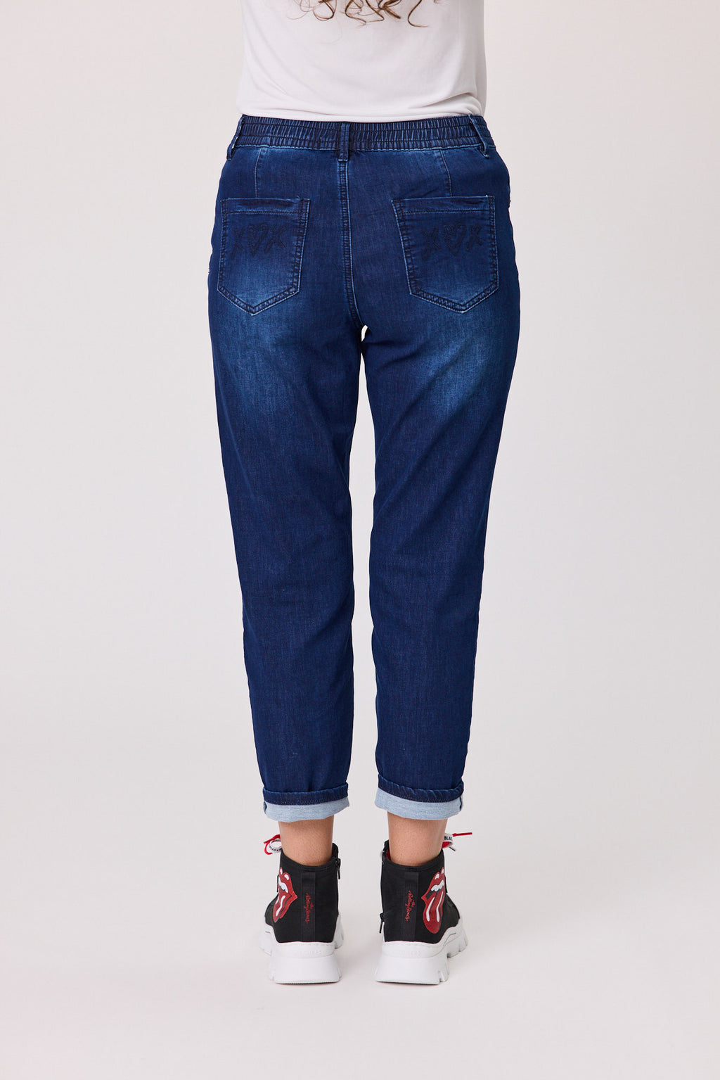 7/8 Jean With Heart Button