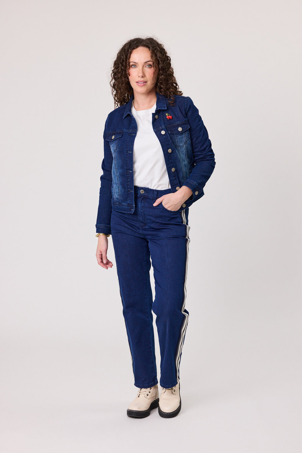 Cherry Denim Jacket Dark Denim