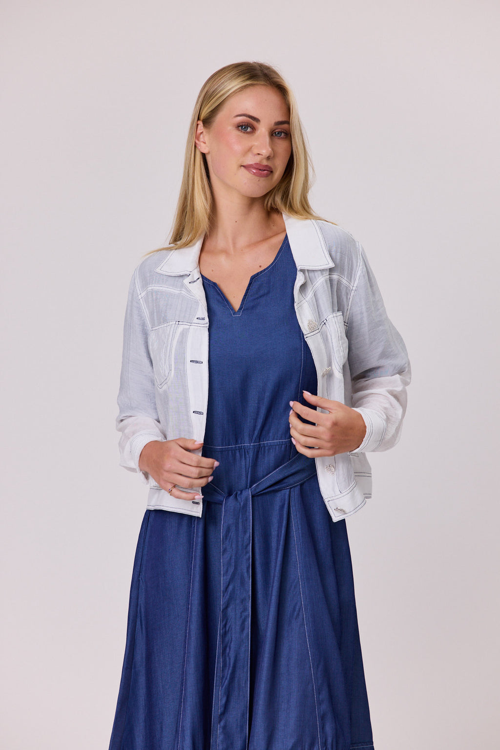 Valencia Plain Voile Jacket White