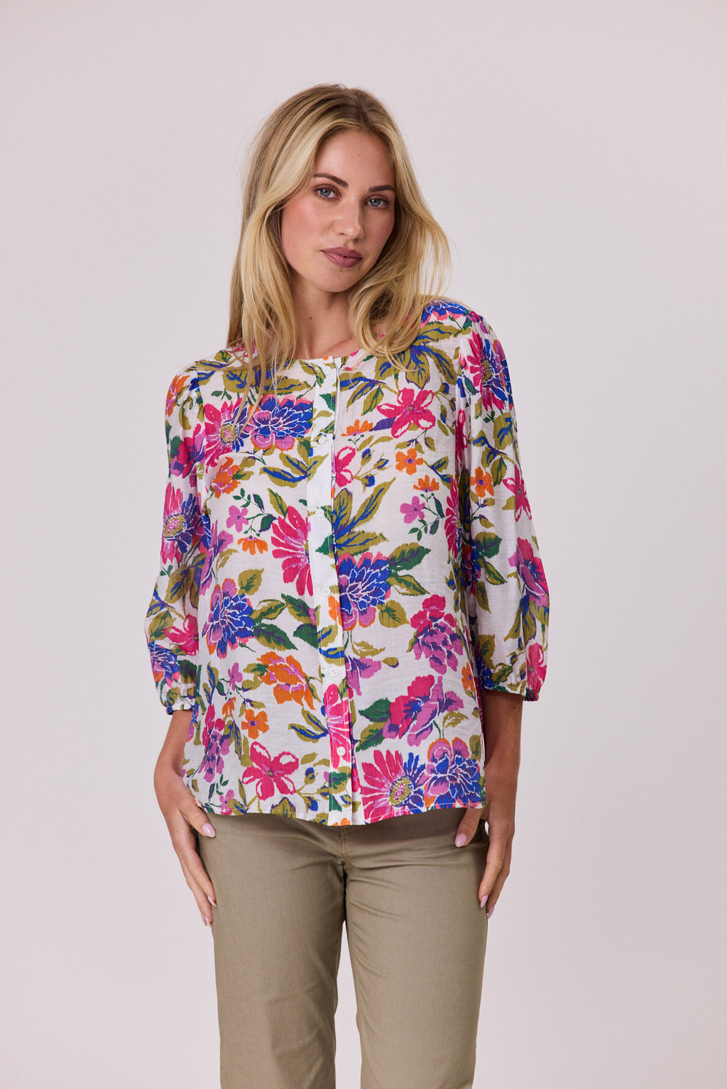 Livia Print Top Pink