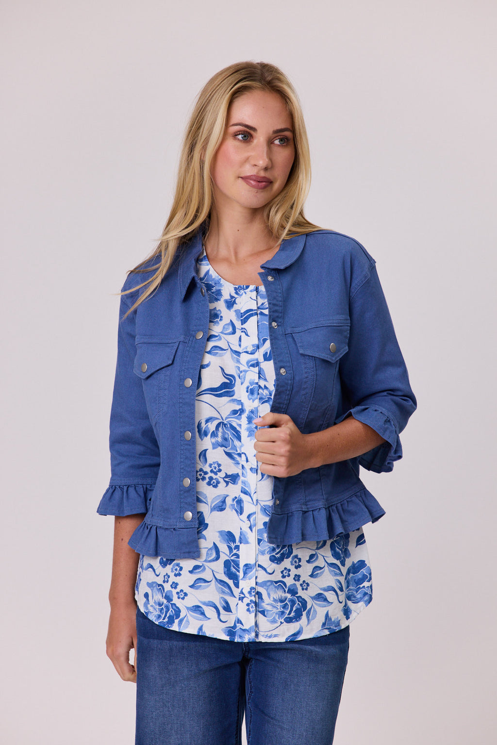 Stretch Drill Jacket Blue
