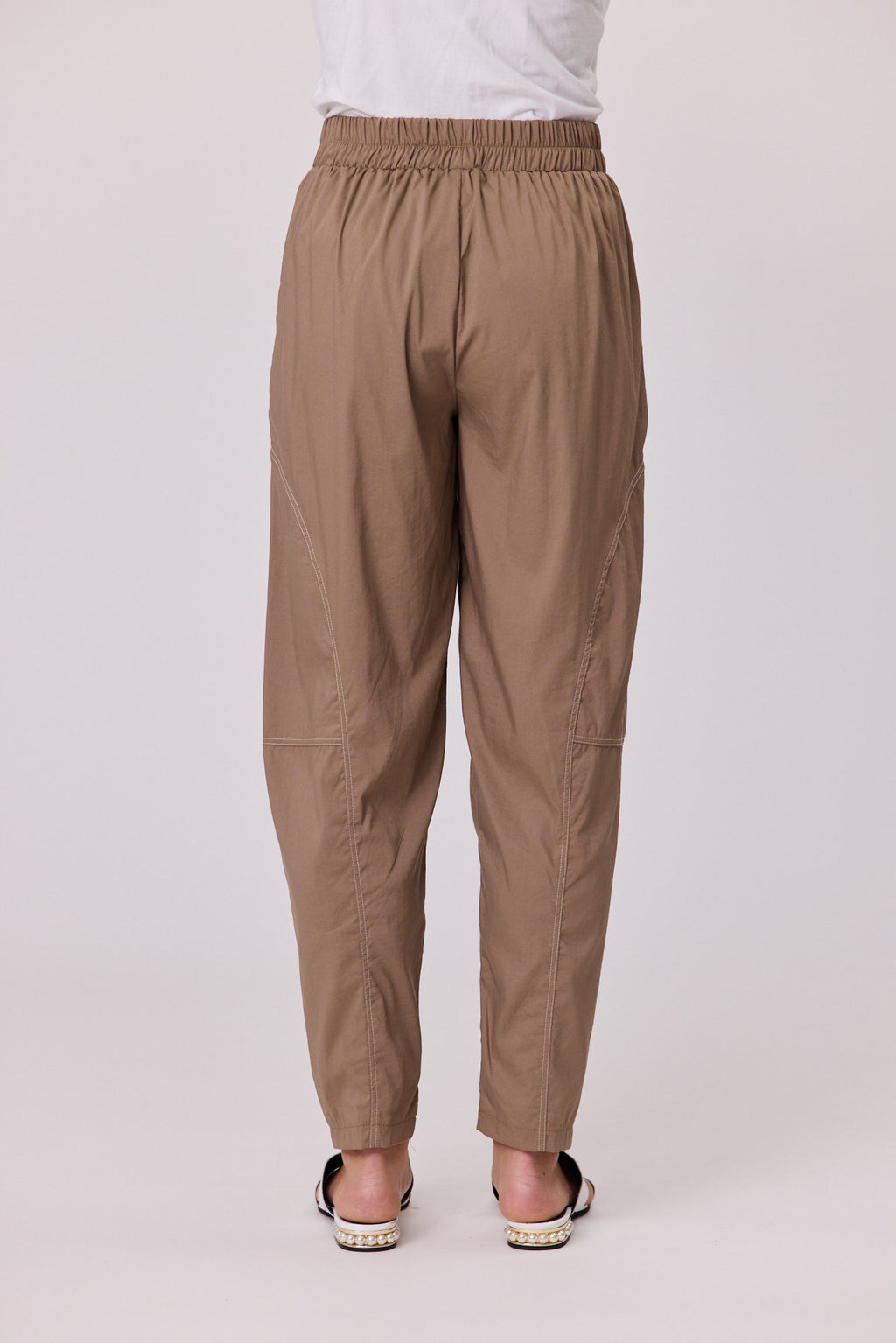 Contrast Stitch Barrel Pant Tan