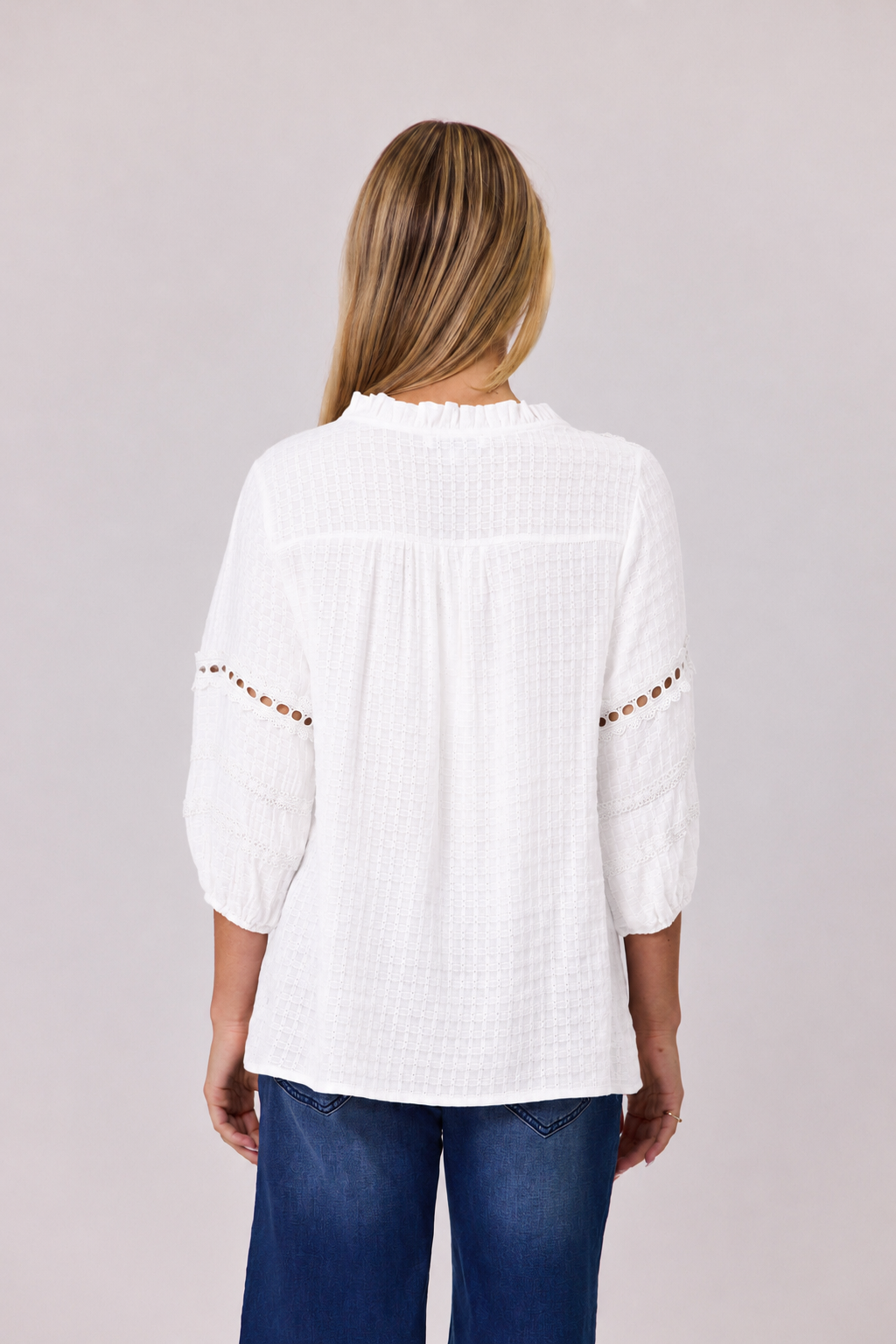 Pretty Braid Trim Top White