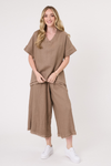 Carola Linen Top Mocha